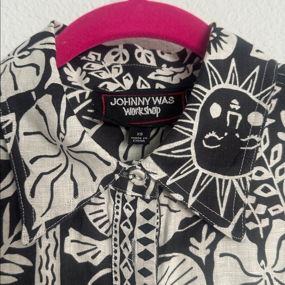 JOHNNY WAS WORKSHOP linen batik blouse XS - Picture 5 of 8
